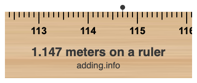 1.147 meters on a ruler 1.147 meters on a ruler
