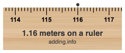 1.16 meters on a ruler