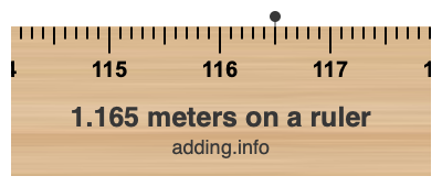 1.165 meters on a ruler 1.165 meters on a ruler