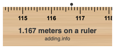 1.167 meters on a ruler