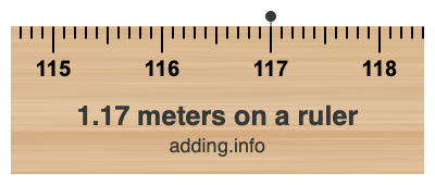 1.17 meters on a ruler