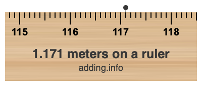 1.171 meters on a ruler