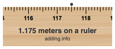 1.175 meters on a ruler