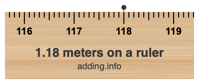 1.18 meters on a ruler