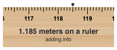 1.185 meters on a ruler 1.185 meters on a ruler