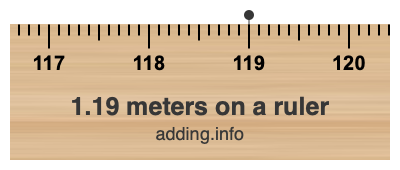 1.19 meters on a ruler 1.19 meters on a ruler