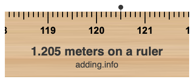 1.205 meters on a ruler 1.205 meters on a ruler