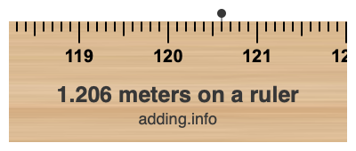 1.206 meters on a ruler 1.206 meters on a ruler
