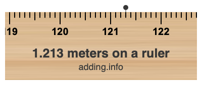 1.213 meters on a ruler 1.213 meters on a ruler