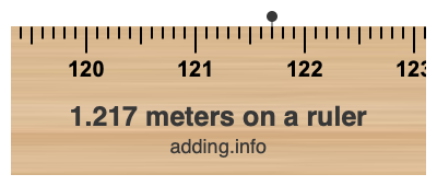 1.217 meters on a ruler 1.217 meters on a ruler