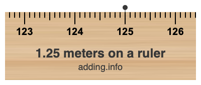 1.25 meters on a ruler