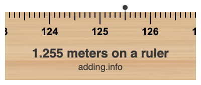 1.255 meters on a ruler 1.255 meters on a ruler