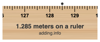 1.285 meters on a ruler