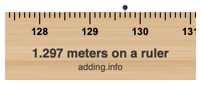 1.297 meters on a ruler