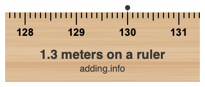 1.3 meters on a ruler