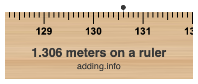 1.306 meters on a ruler