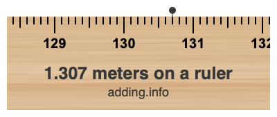 1.307 meters on a ruler