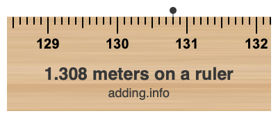 1.308 meters on a ruler