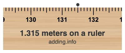 1.315 meters on a ruler