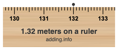 1.32 meters on a ruler