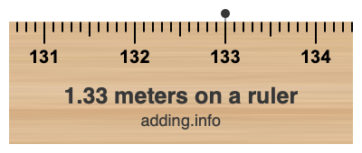 1.33 meters on a ruler