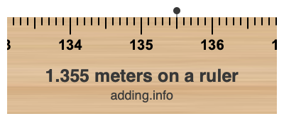 1.355 meters on a ruler