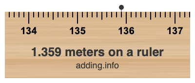 1.359 meters on a ruler