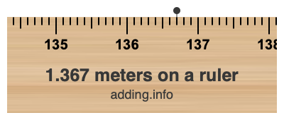 1.367 meters on a ruler