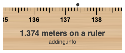 1.374 meters on a ruler