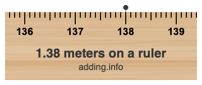 1.38 meters on a ruler