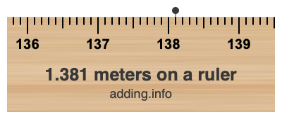 1.381 meters on a ruler