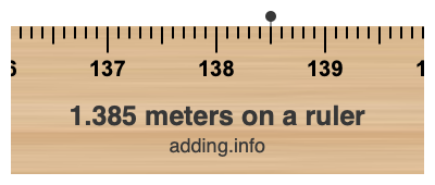 1.385 meters on a ruler