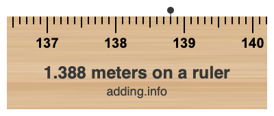 1.388 meters on a ruler