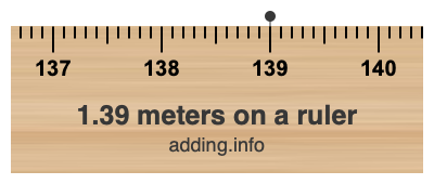 1.39 meters on a ruler