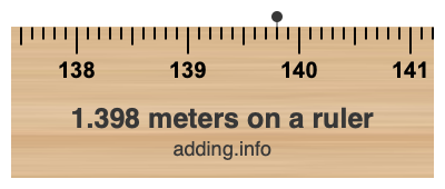 1.398 meters on a ruler