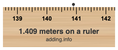 1.409 meters on a ruler