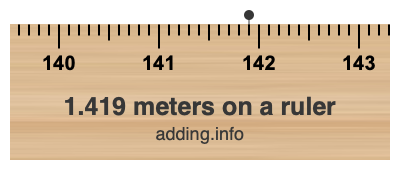 1.419 meters on a ruler