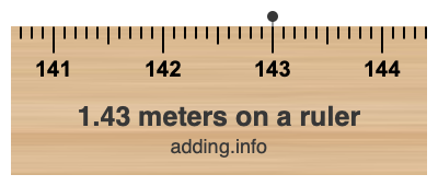 1.43 meters on a ruler