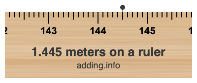 1.445 meters on a ruler