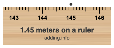 1.45 meters on a ruler