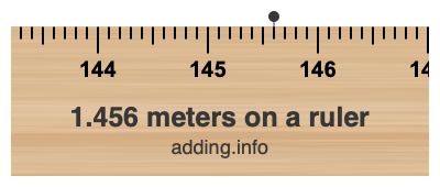 1.456 meters on a ruler