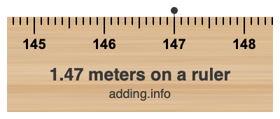 1.47 meters on a ruler