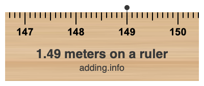 1.49 meters on a ruler