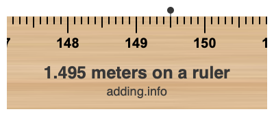 1.495 meters on a ruler