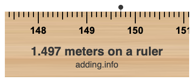 1.497 meters on a ruler