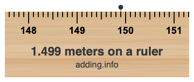 1.499 meters on a ruler