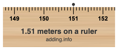 1.51 meters on a ruler