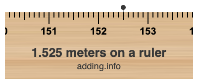 1.525 meters on a ruler