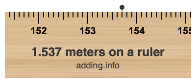 1.537 meters on a ruler