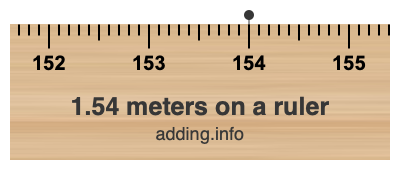 1.54 meters on a ruler